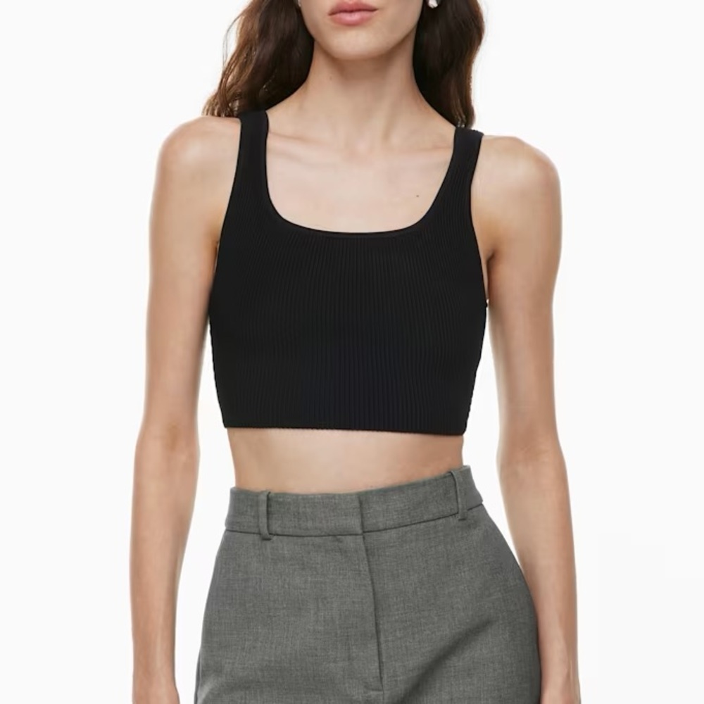 Aritzia Babaton Sculpt Knit Squareneck Cropped Tank